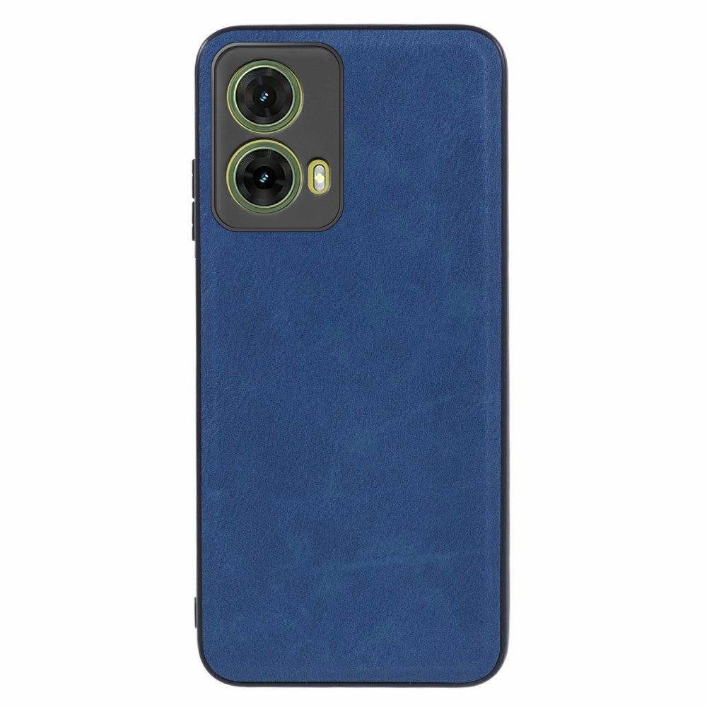 EIDERWOOD - Motorola Moto G35 (5G) - Læderbelagt Fleksibelt Plastik Cover - Blå