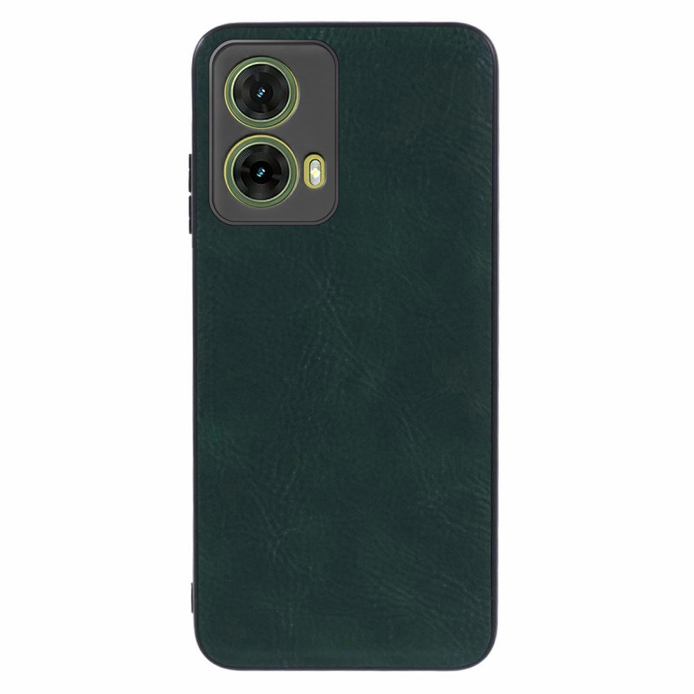 EIDERWOOD - Motorola Moto G35 (5G) - Læderbelagt Fleksibelt Plastik Cover - Grøn