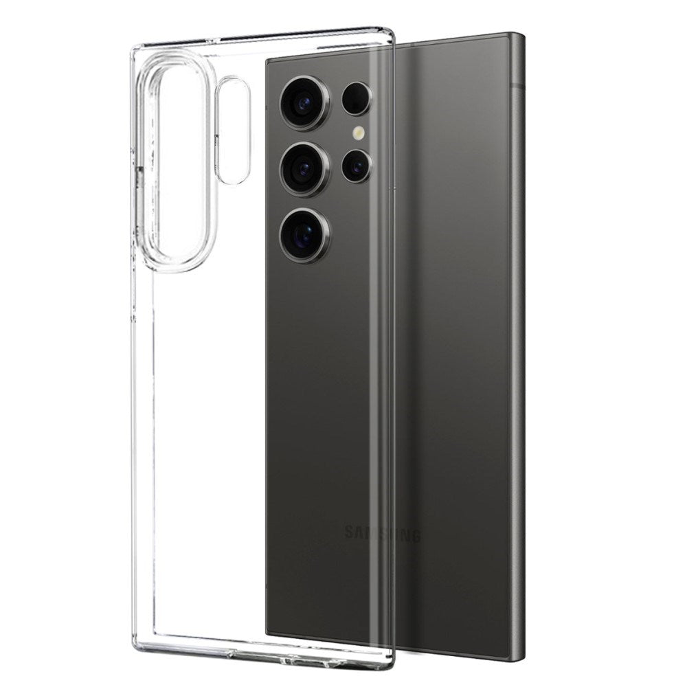 Samsung Galaxy S25 Ultra 2-i-1 Fleksibelt Plast Cover og Hærdet Skærmbeskyttelse - Gennemsigtig