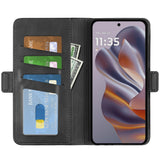 EIDERWOOD Motorola Edge 50 Neo Wallet Flip Cover - i læder m. Pung - Sort