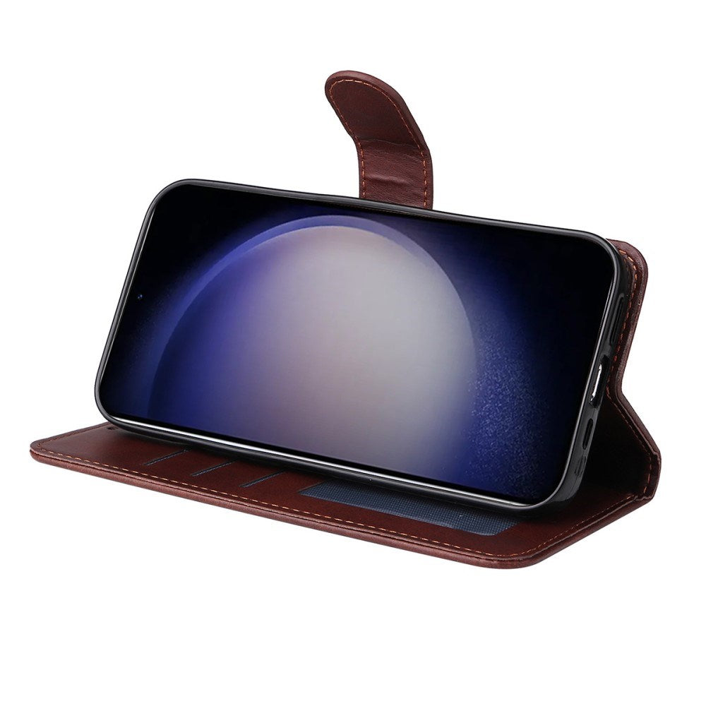 EIDERWOOD - Samsung Galaxy S25+ (Plus) / 24+ (Plus) - 2-i-1 Kunstlæder Flip Case m. Skærmbeskyttelsesglas - Rød