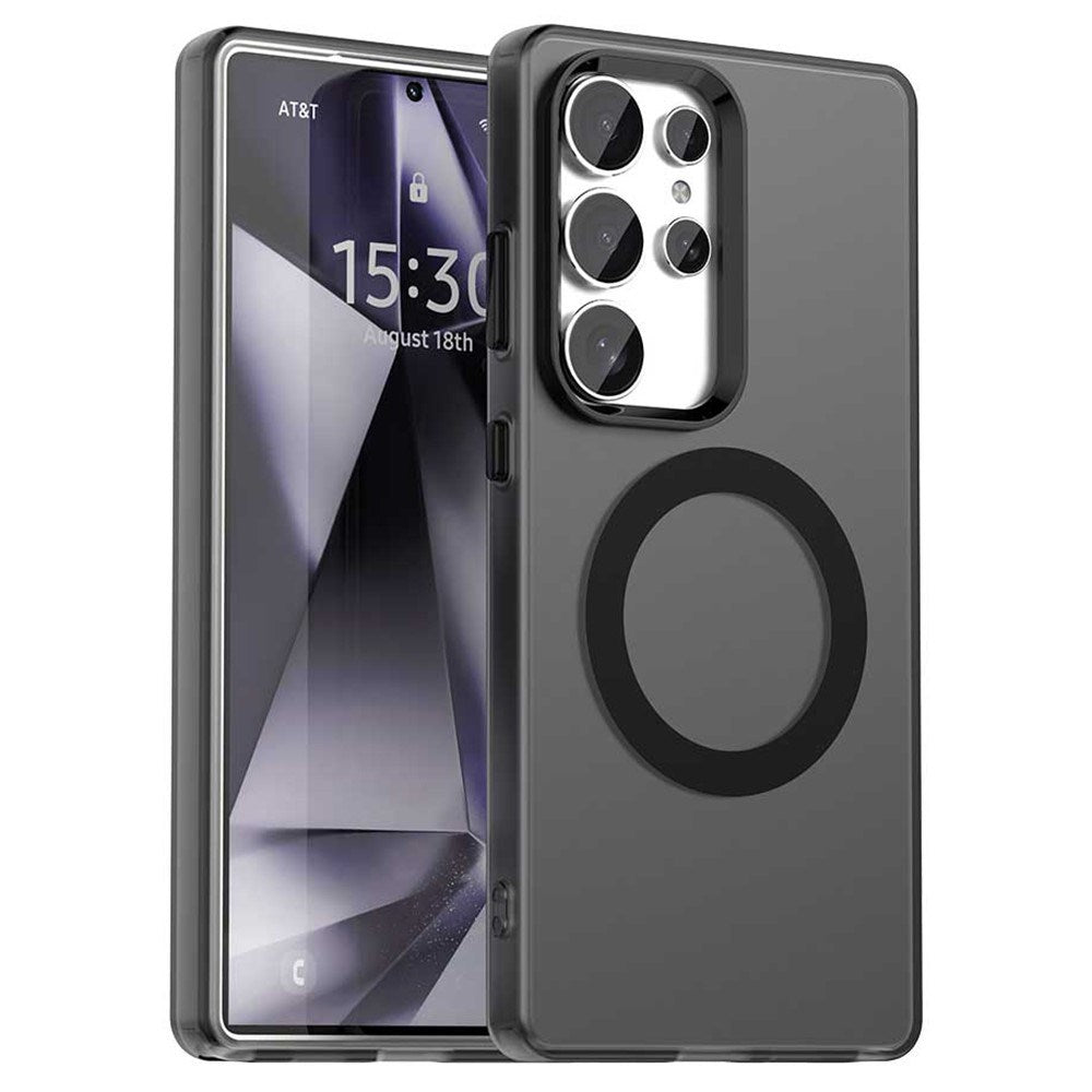 EIDERWOOD Samsung Galaxy S25 Ultra Hybrid Plast Bagside Cover - MagSafe Kompatibel - Gennemsigtig / Sort