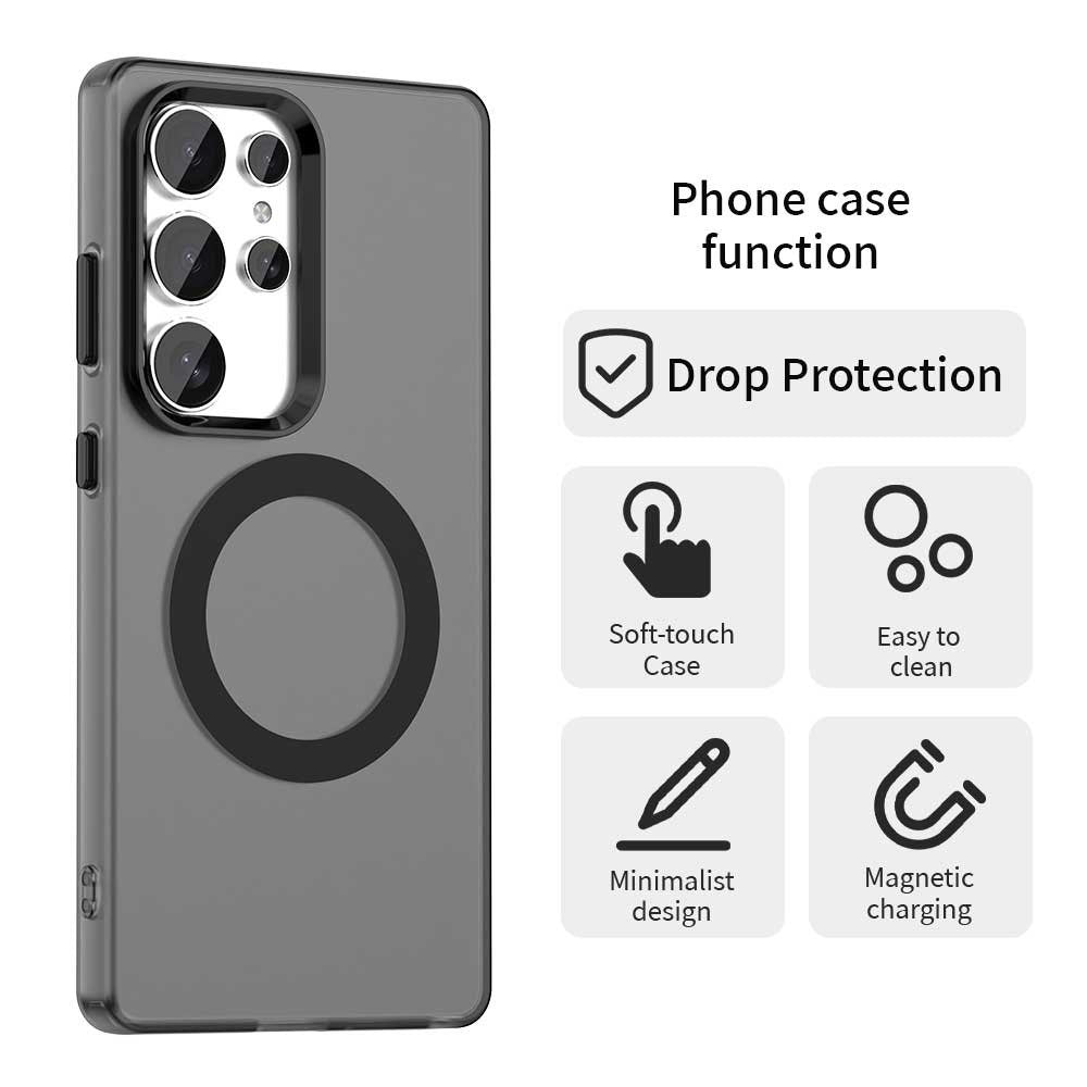 EIDERWOOD Samsung Galaxy S25 Ultra Hybrid Plast Bagside Cover - MagSafe Kompatibel - Gennemsigtig / Sort