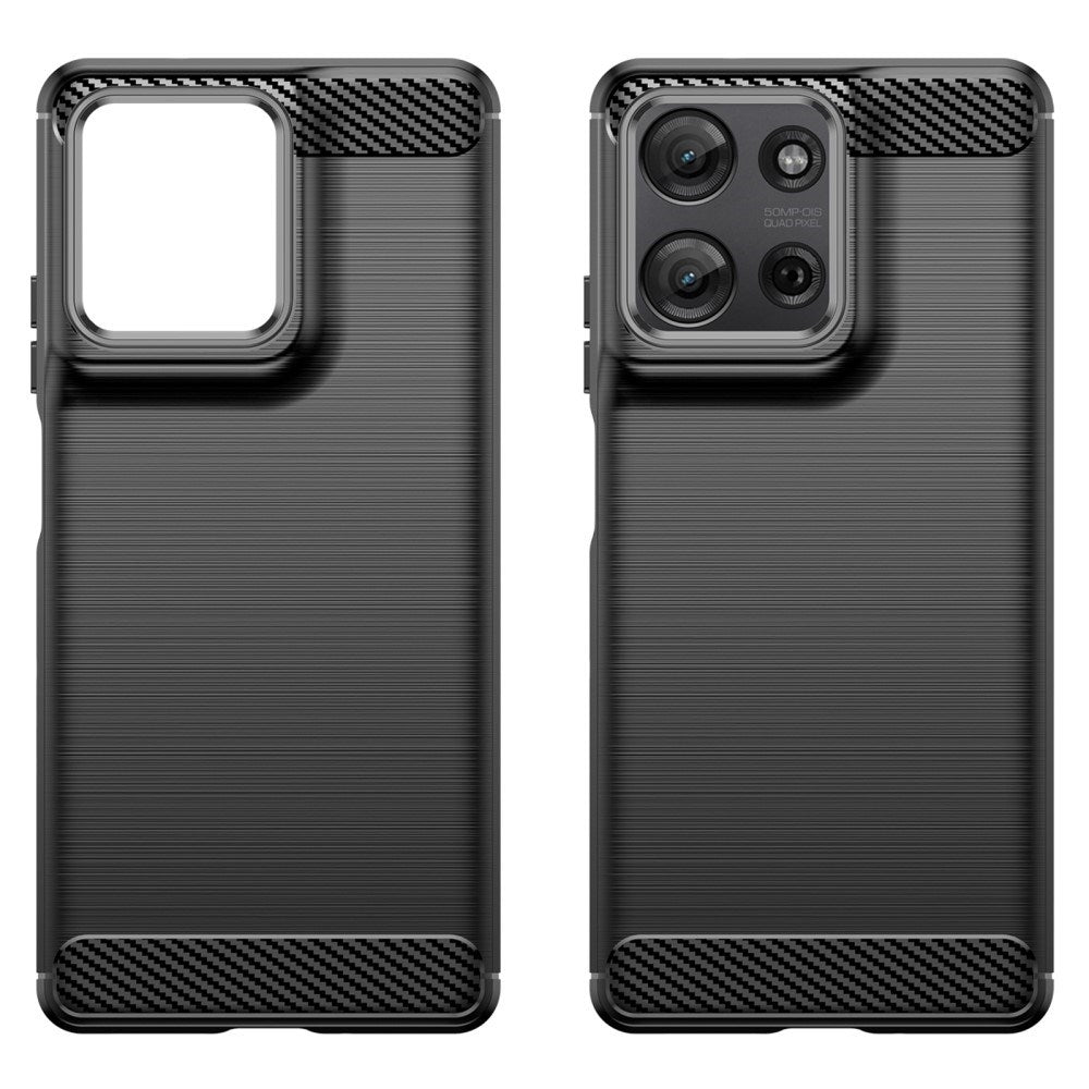 EIDERWOOD Motorola Moto G75 (5G) Brushed Carbon Bagside Cover - Sort