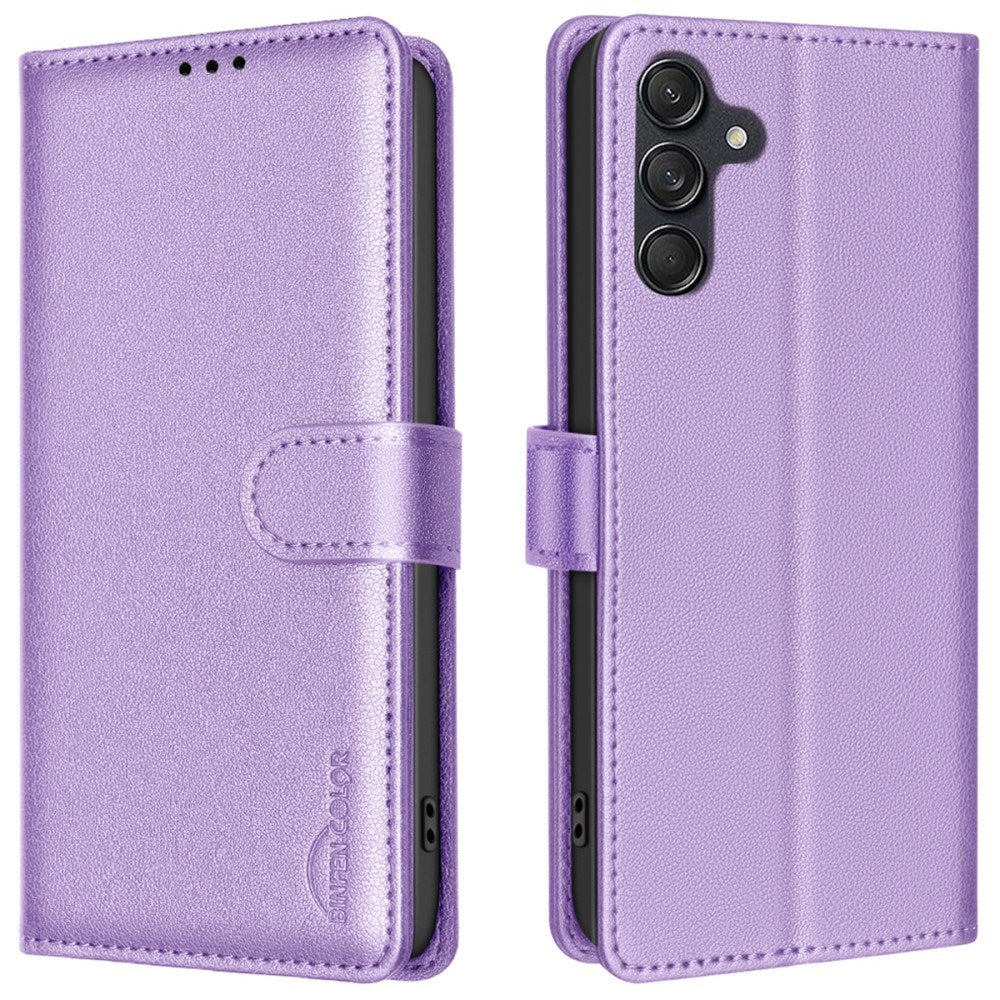 Samsung Galaxy A36 (5G) BINFEN Kunstlæder Flip Cover - RFID Blokering - Kortholder - Ståfunktion - Lilla