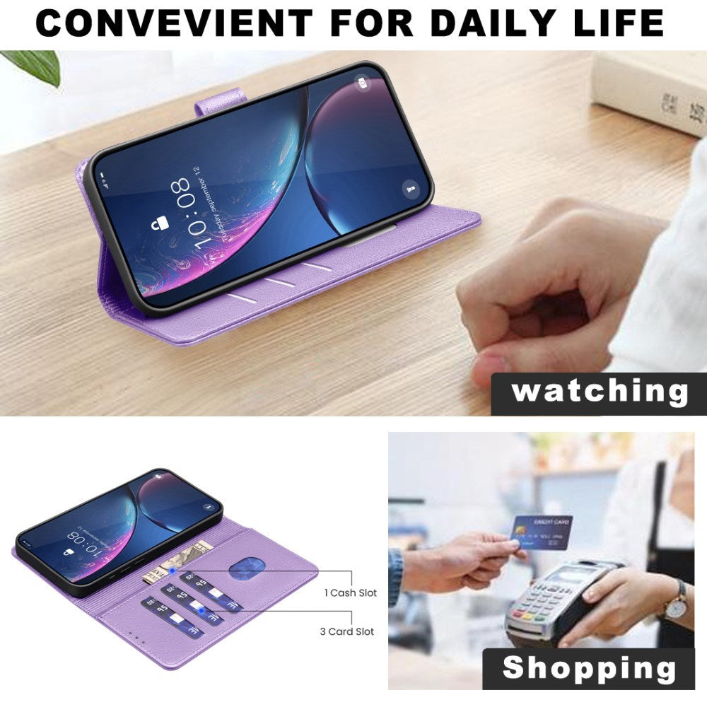 Samsung Galaxy A36 (5G) BINFEN Kunstlæder Flip Cover - RFID Blokering - Kortholder - Ståfunktion - Lilla
