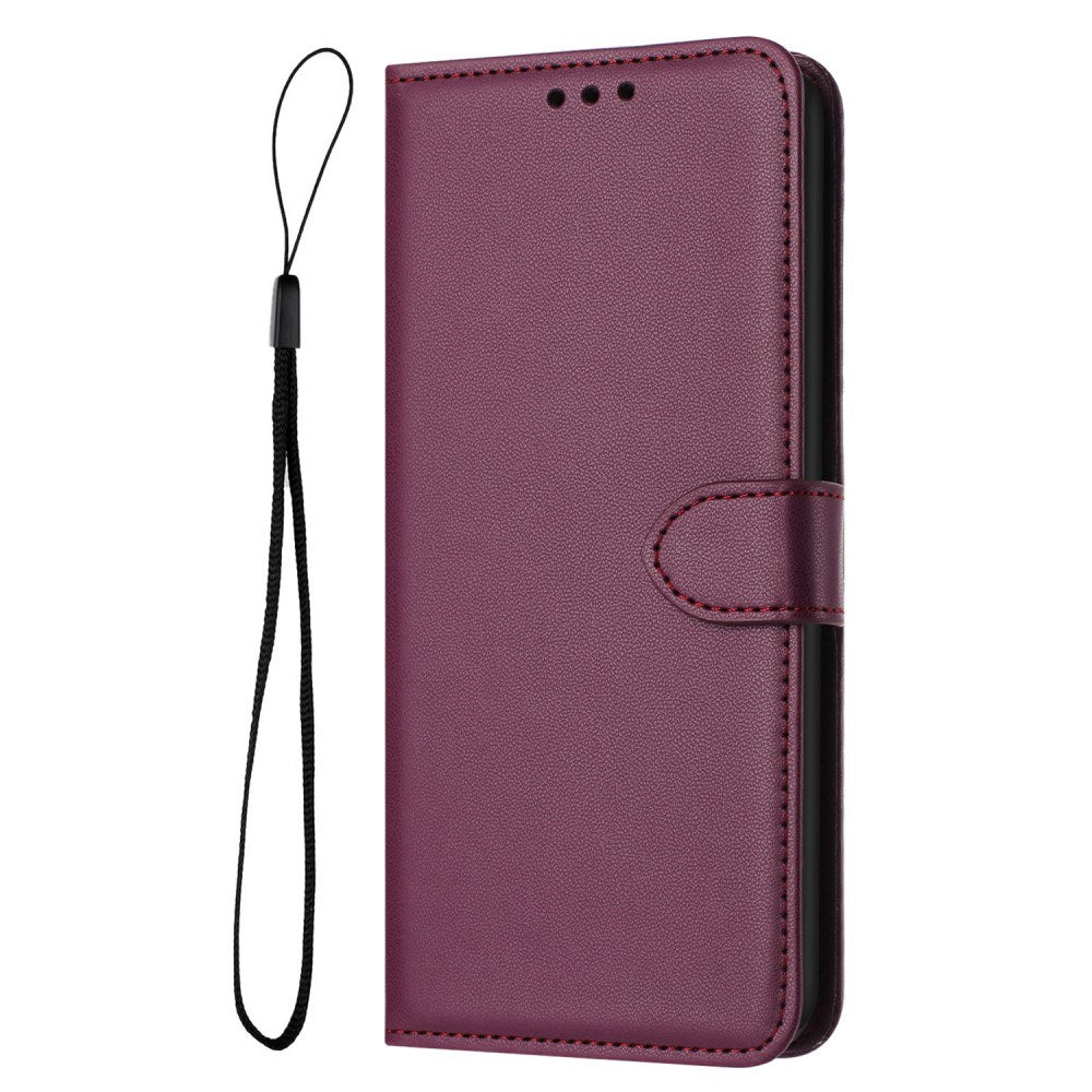 EIDERWOOD Samsung Galaxy S25 Ultra Vegansk Læder Flip Cover - Strop - Kortholder - Ståfunktion - Rød