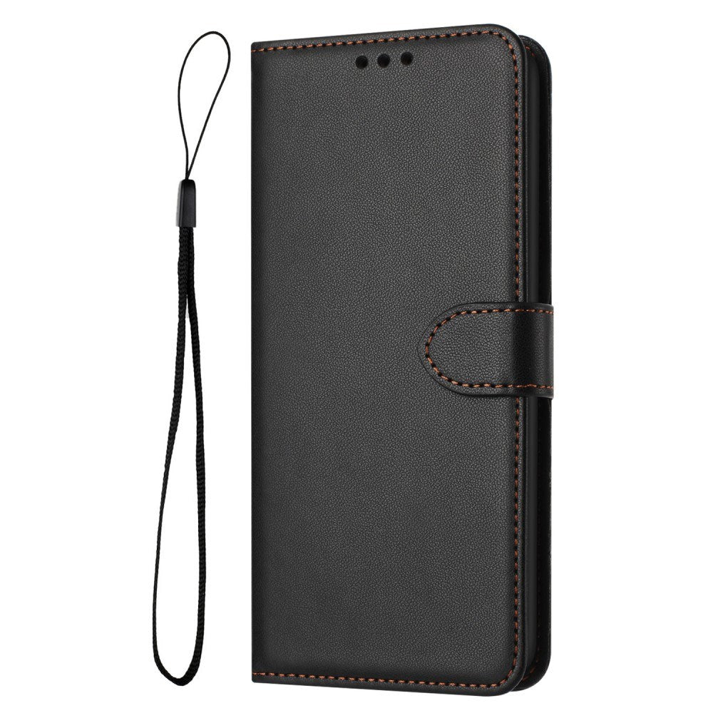 EIDERWOOD Samsung Galaxy S25 Ultra Vegansk Læder Flip Cover - Strop - Kortholder - Ståfunktion - Sort