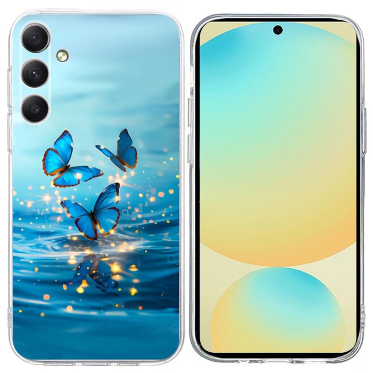 EIDERWOOD Samsung Galaxy S25 FE Fleksibel Plastik Mobil Cover m. Motiv - Vand / Blå Sommerfugle
