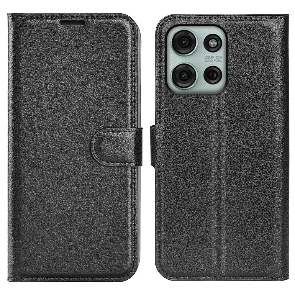 EIDERWOOD - Motorola Moto G75 (5G) - Kunstlæder Flip Cover m. Kortholder & Ståfunktion - Sort