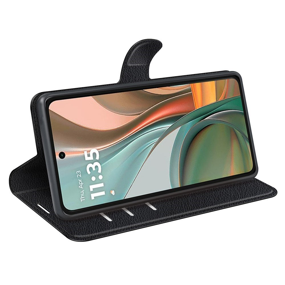 EIDERWOOD - Motorola Moto G75 (5G) - Kunstlæder Flip Cover m. Kortholder & Ståfunktion - Sort
