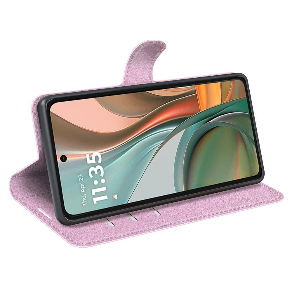 EIDERWOOD - Motorola Moto G75 (5G) - Kunstlæder Flip Cover m. Kortholder & Ståfunktion - Lyserød