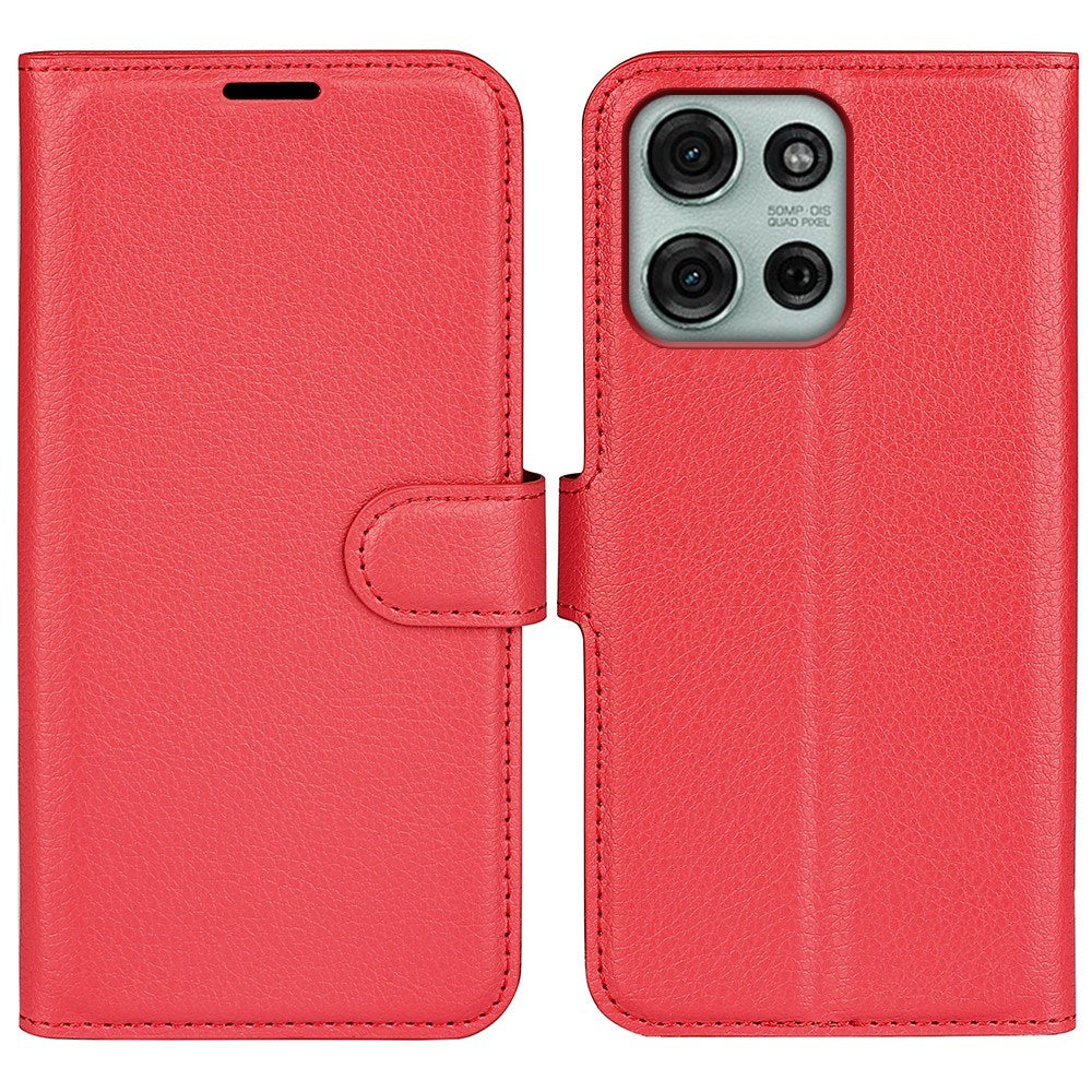 EIDERWOOD - Motorola Moto G75 (5G) - Kunstlæder Flip Cover m. Kortholder & Ståfunktion - Rød