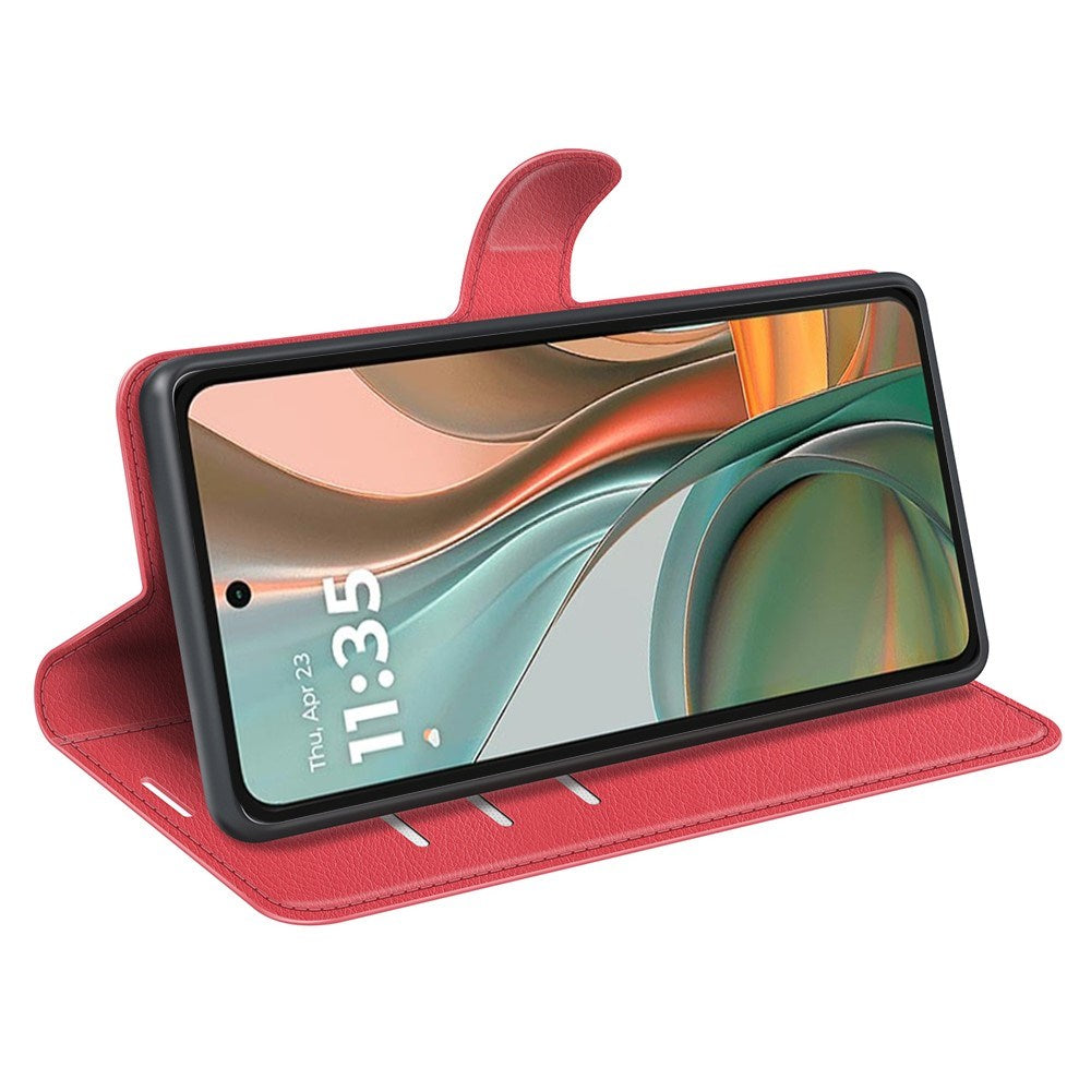 EIDERWOOD - Motorola Moto G75 (5G) - Kunstlæder Flip Cover m. Kortholder & Ståfunktion - Rød