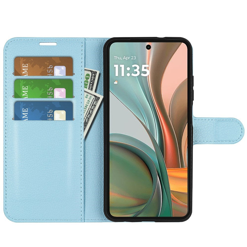 EIDERWOOD - Motorola Moto G75 (5G) - Kunstlæder Flip Cover m. Kortholder & Ståfunktion - Blå