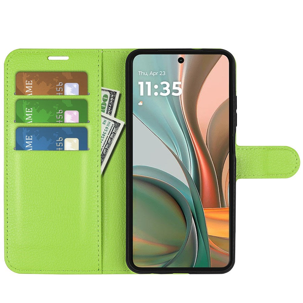 EIDERWOOD - Motorola Moto G75 (5G) - Kunstlæder Flip Cover m. Kortholder & Ståfunktion - Grøn