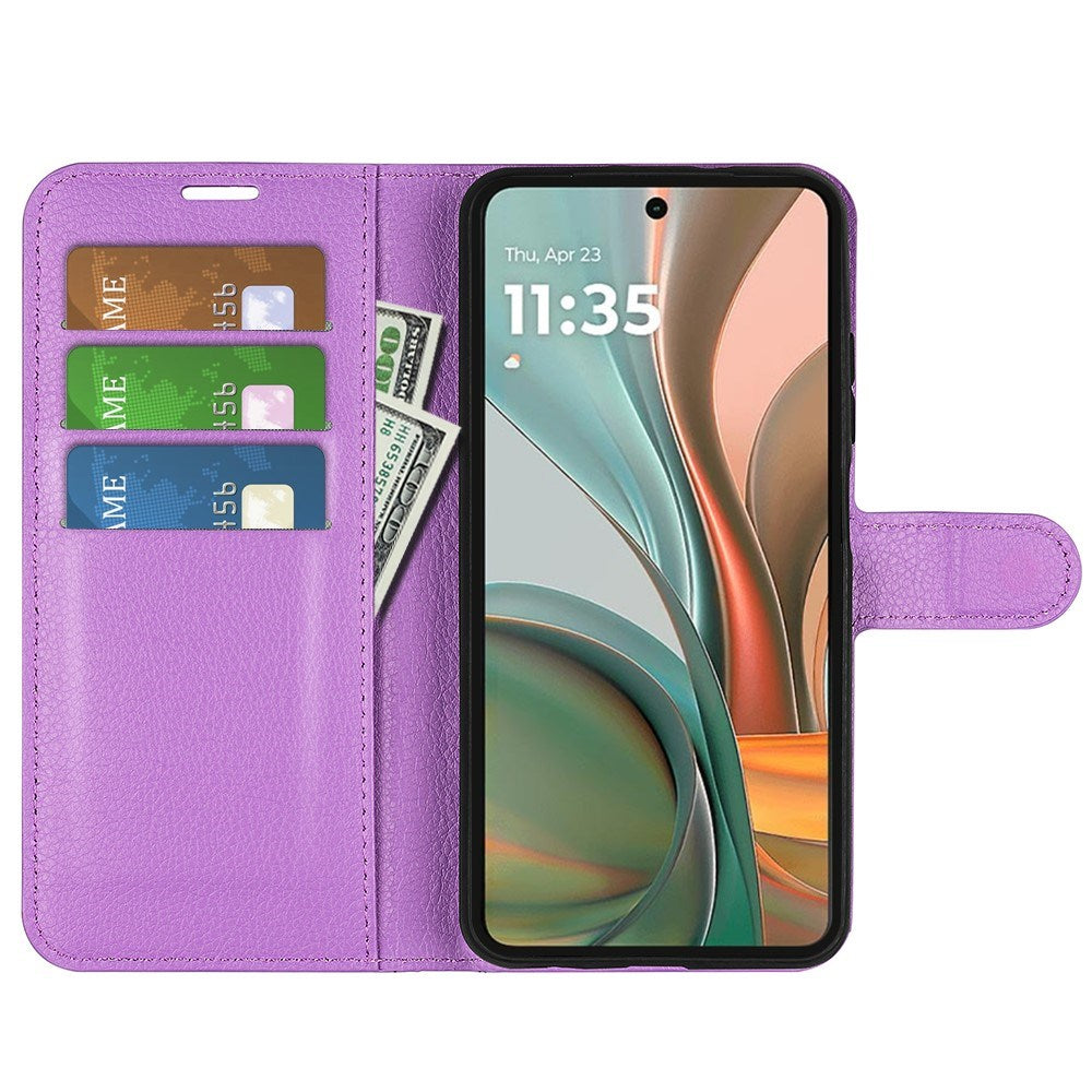 EIDERWOOD - Motorola Moto G75 (5G) - Kunstlæder Flip Cover m. Kortholder & Ståfunktion - Lilla
