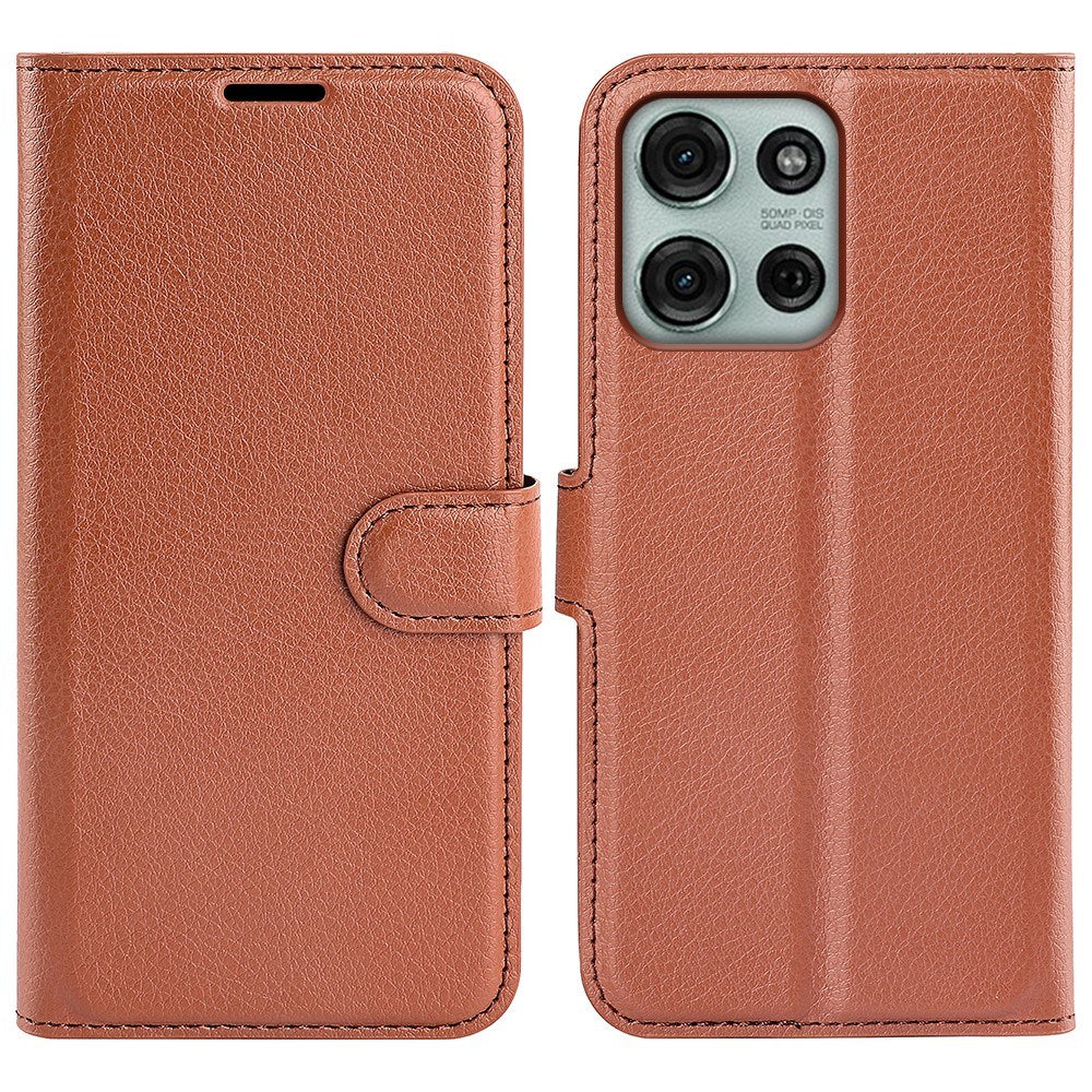 EIDERWOOD - Motorola Moto G75 (5G) - Kunstlæder Flip Cover m. Kortholder & Ståfunktion - Brun