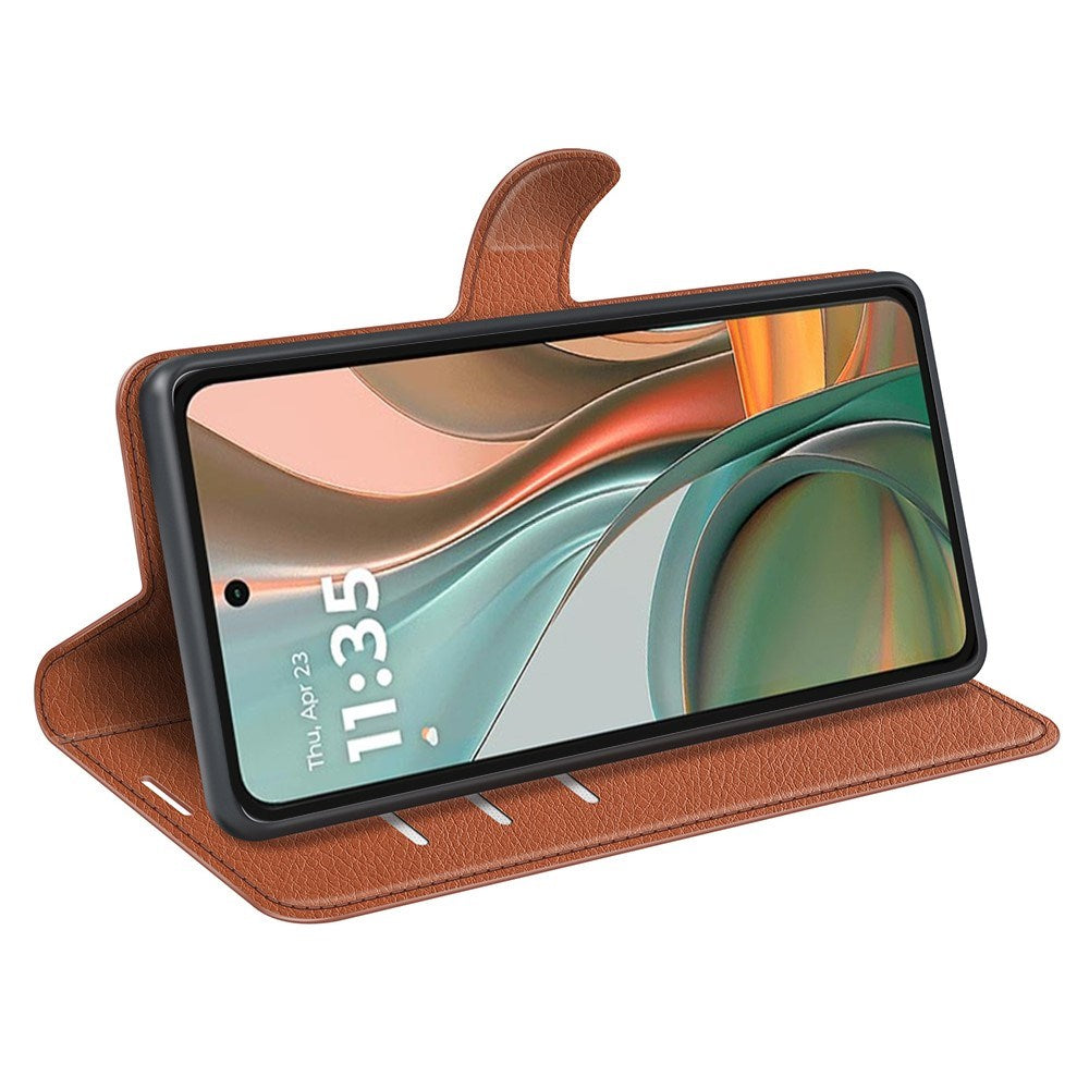 EIDERWOOD - Motorola Moto G75 (5G) - Kunstlæder Flip Cover m. Kortholder & Ståfunktion - Brun