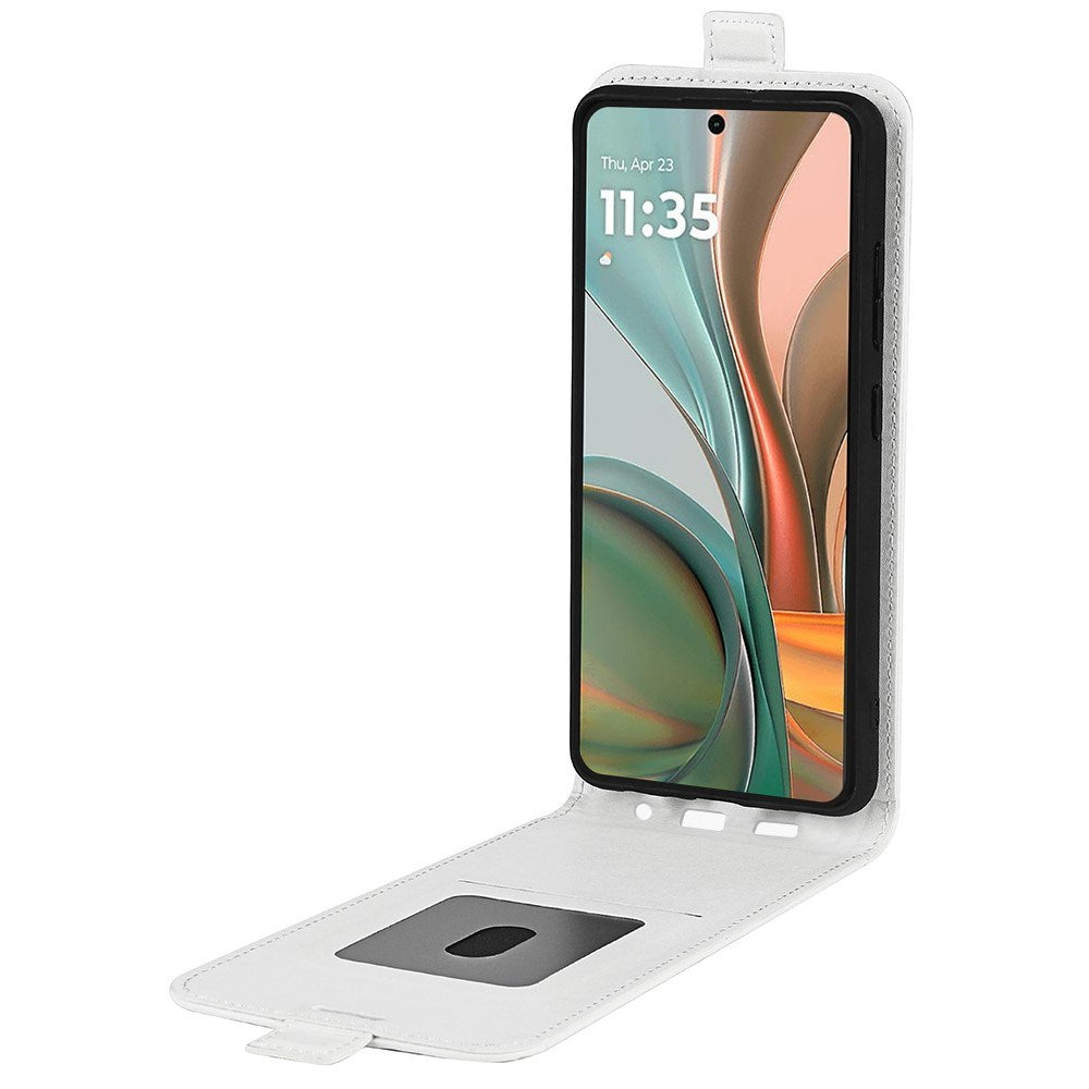 EIDERWOOD Vertikal Flip Kunstlæder Etui til Motorola Moto G75 5G med Kortslot - Hvid
