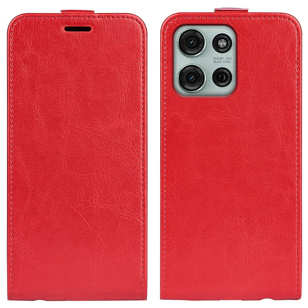 EIDERWOOD Vertikal Flip Kunstlæder Etui til Motorola Moto G75 5G med Kortslot - Rød