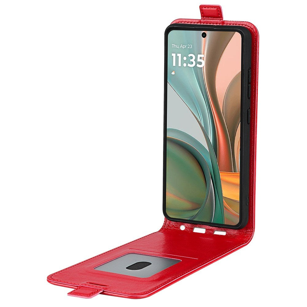 EIDERWOOD Vertikal Flip Kunstlæder Etui til Motorola Moto G75 5G med Kortslot - Rød