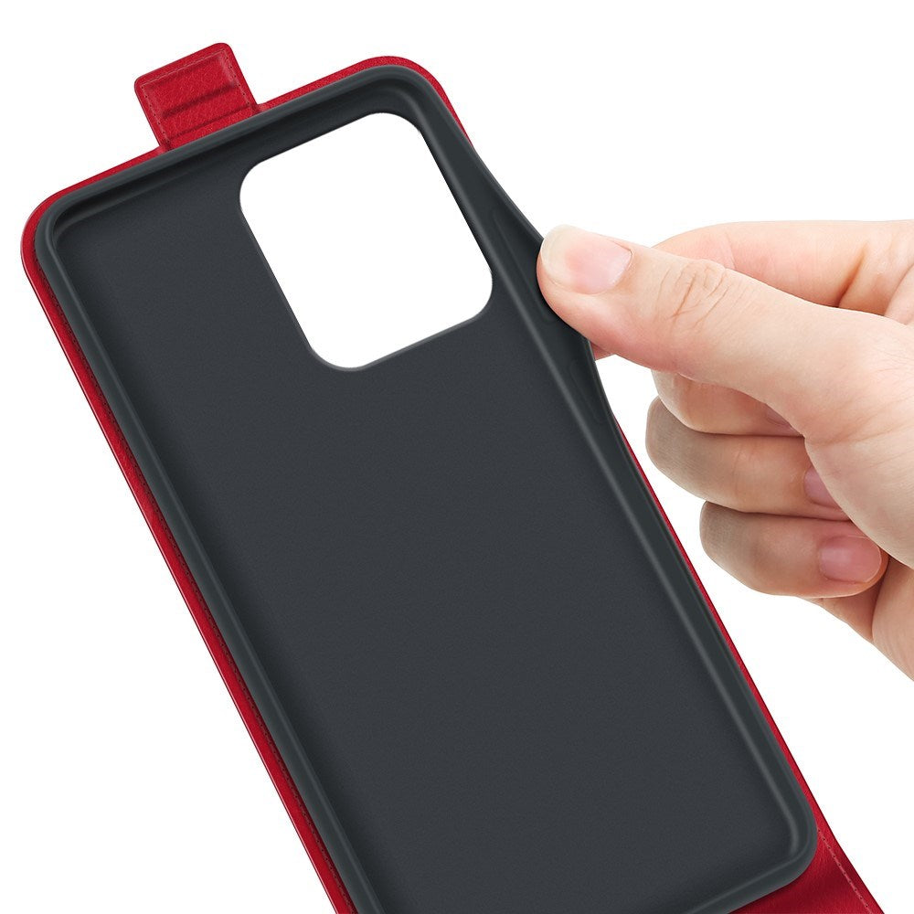 EIDERWOOD Vertikal Flip Kunstlæder Etui til Motorola Moto G75 5G med Kortslot - Rød