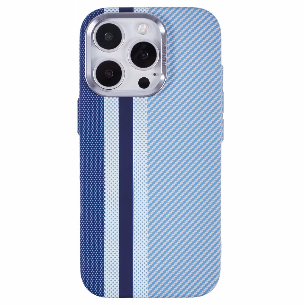 EIDERWOOD - Mønstret Carbon Cover - iPhone 16 Pro - MagSafe Kompatibel - Blue Stripes