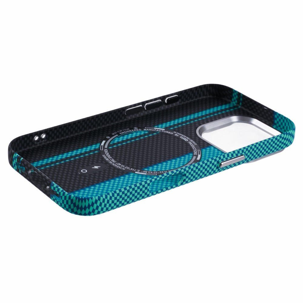 EIDERWOOD - Mønstret Carbon Cover - iPhone 16 Pro - MagSafe Kompatibel - Blue/Black