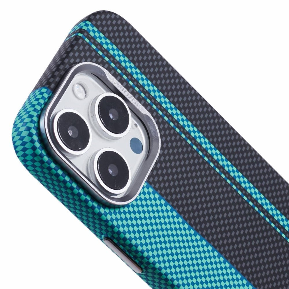 EIDERWOOD - Mønstret Carbon Cover - iPhone 16 Pro - MagSafe Kompatibel - Blue/Black