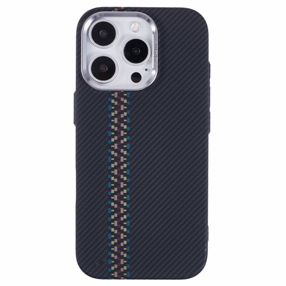 EIDERWOOD - Mønstret Carbon Cover - iPhone 16 Pro - MagSafe Kompatibel - Dark ZigZag Pattern