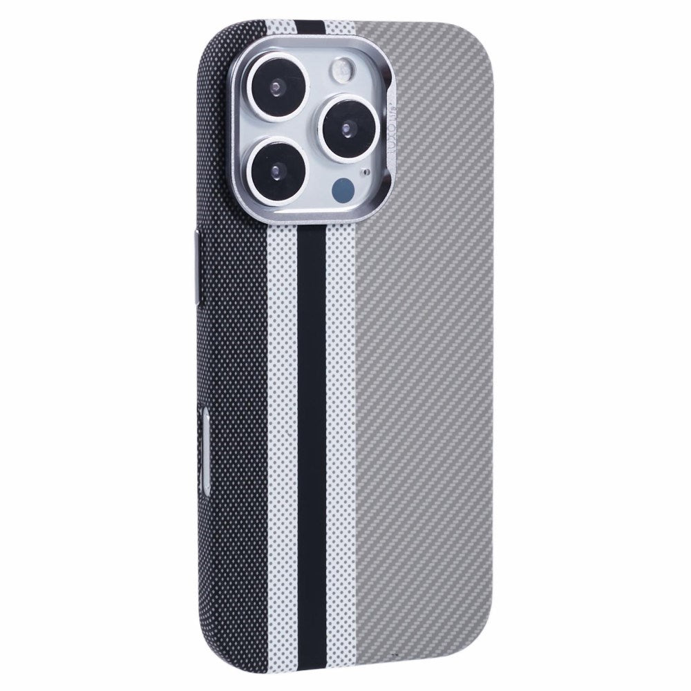 EIDERWOOD - Mønstret Carbon Cover - iPhone 16 Pro - MagSafe Kompatibel - Grey Stripes