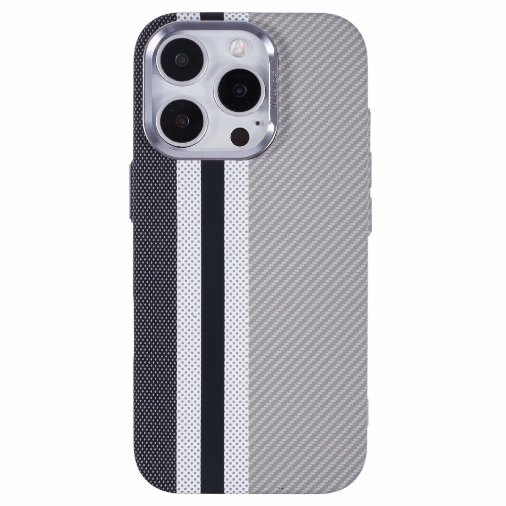 EIDERWOOD - Mønstret Carbon Cover - iPhone 16 Pro - MagSafe Kompatibel - Grey Stripes