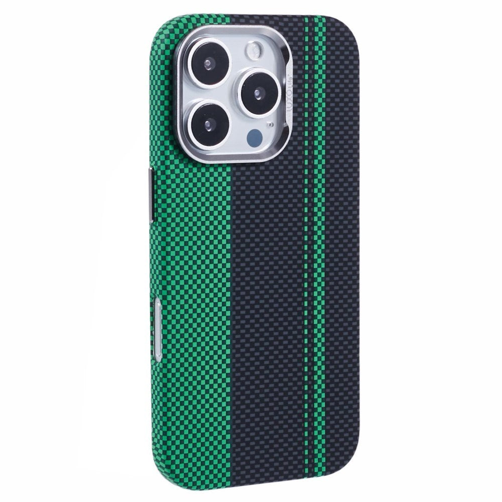 EIDERWOOD - Mønstret Carbon Cover - iPhone 16 Pro - MagSafe Kompatibel - Green/Black