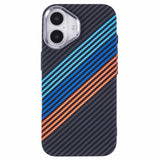 EIDERWOOD - Mønstret Carbon Cover - iPhone 16 - MagSafe Kompatibel - Colorful Stripes