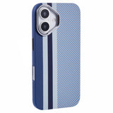 EIDERWOOD - Mønstret Carbon Cover - iPhone 16 - MagSafe Kompatibel - Blue Stripes