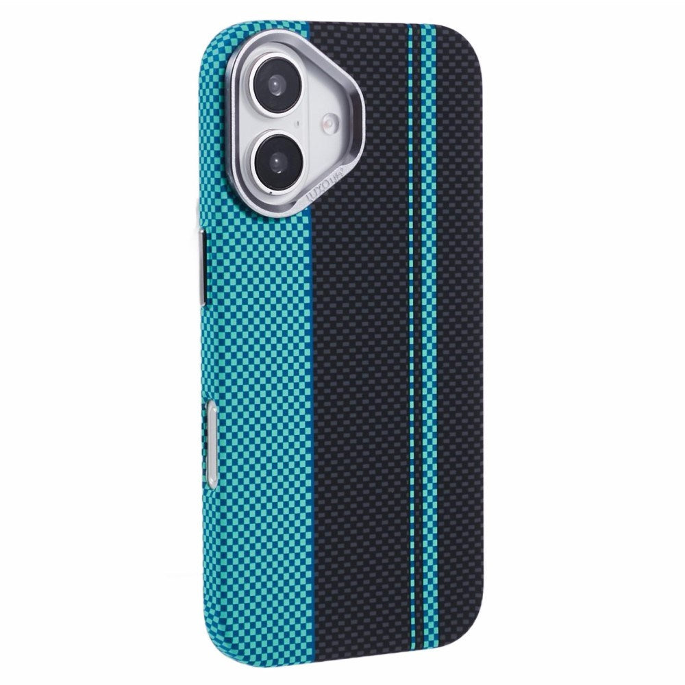EIDERWOOD - Mønstret Carbon Cover - iPhone 16 - MagSafe Kompatibel - Blue/Black