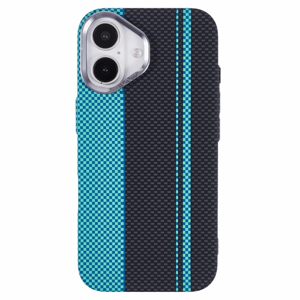 EIDERWOOD - Mønstret Carbon Cover - iPhone 16 - MagSafe Kompatibel - Blue/Black