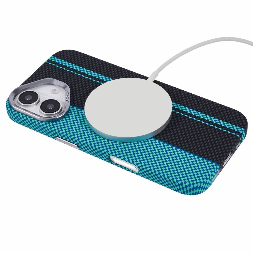 EIDERWOOD - Mønstret Carbon Cover - iPhone 16 - MagSafe Kompatibel - Blue/Black