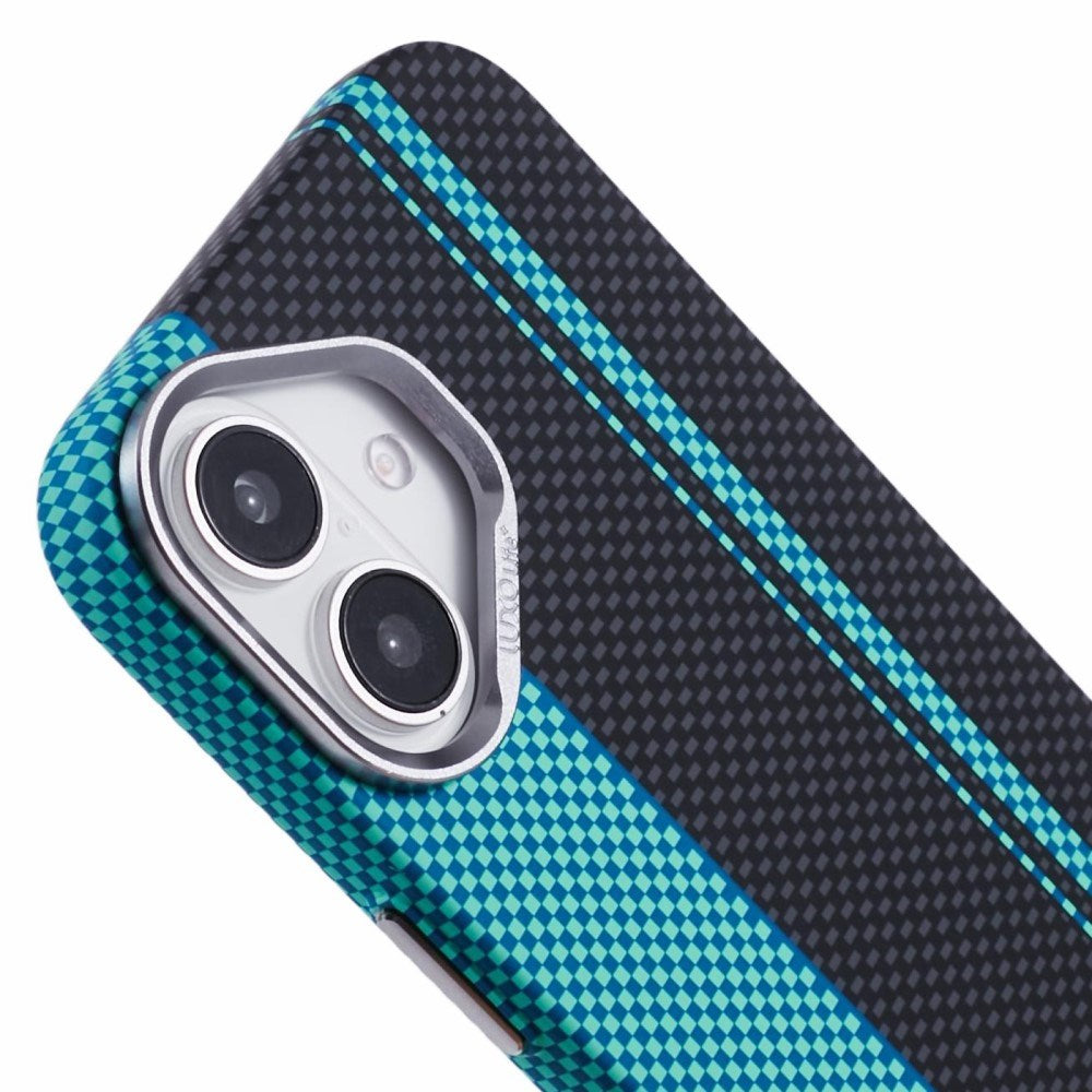 EIDERWOOD - Mønstret Carbon Cover - iPhone 16 - MagSafe Kompatibel - Blue/Black