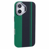 EIDERWOOD - Mønstret Carbon Cover - iPhone 16 - MagSafe Kompatibel - Green/Black