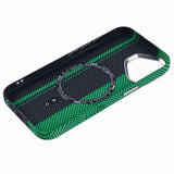 EIDERWOOD - Mønstret Carbon Cover - iPhone 16 - MagSafe Kompatibel - Green/Black