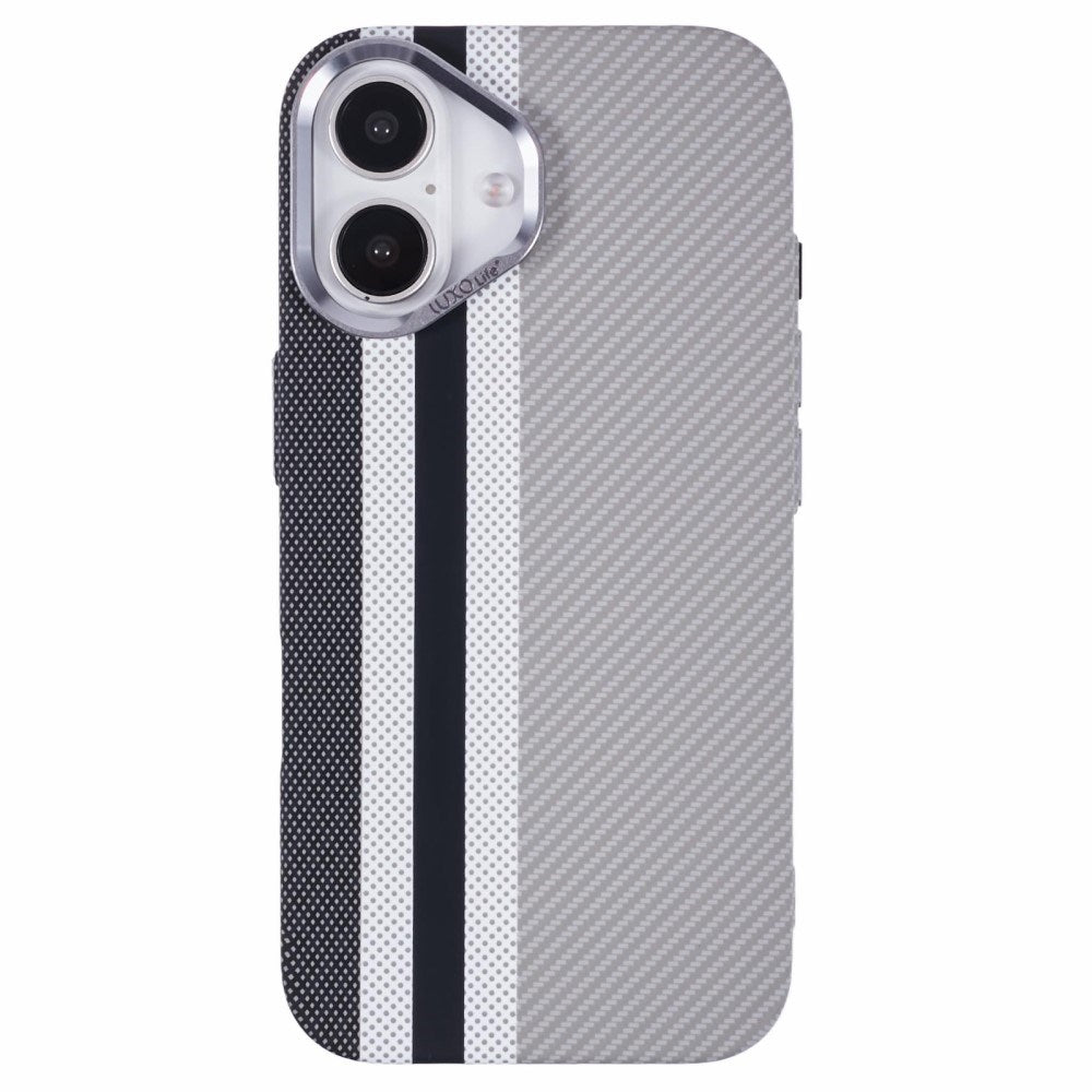EIDERWOOD - Mønstret Carbon Cover - iPhone 16 - MagSafe Kompatibel - Grey Stripes