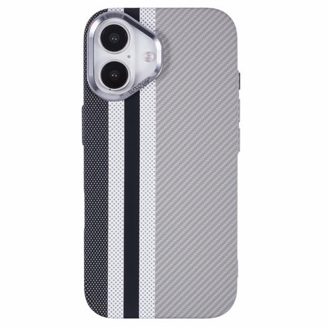 EIDERWOOD - Mønstret Carbon Cover - iPhone 16 - MagSafe Kompatibel - Grey Stripes