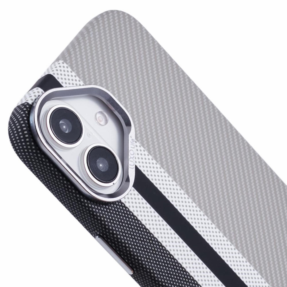 EIDERWOOD - Mønstret Carbon Cover - iPhone 16 - MagSafe Kompatibel - Grey Stripes