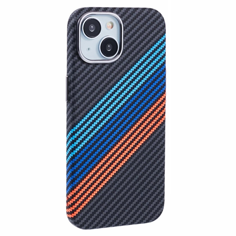 EIDERWOOD - Mønstret Carbon Cover - iPhone 15 - MagSafe Kompatibel - Colorful Stripes