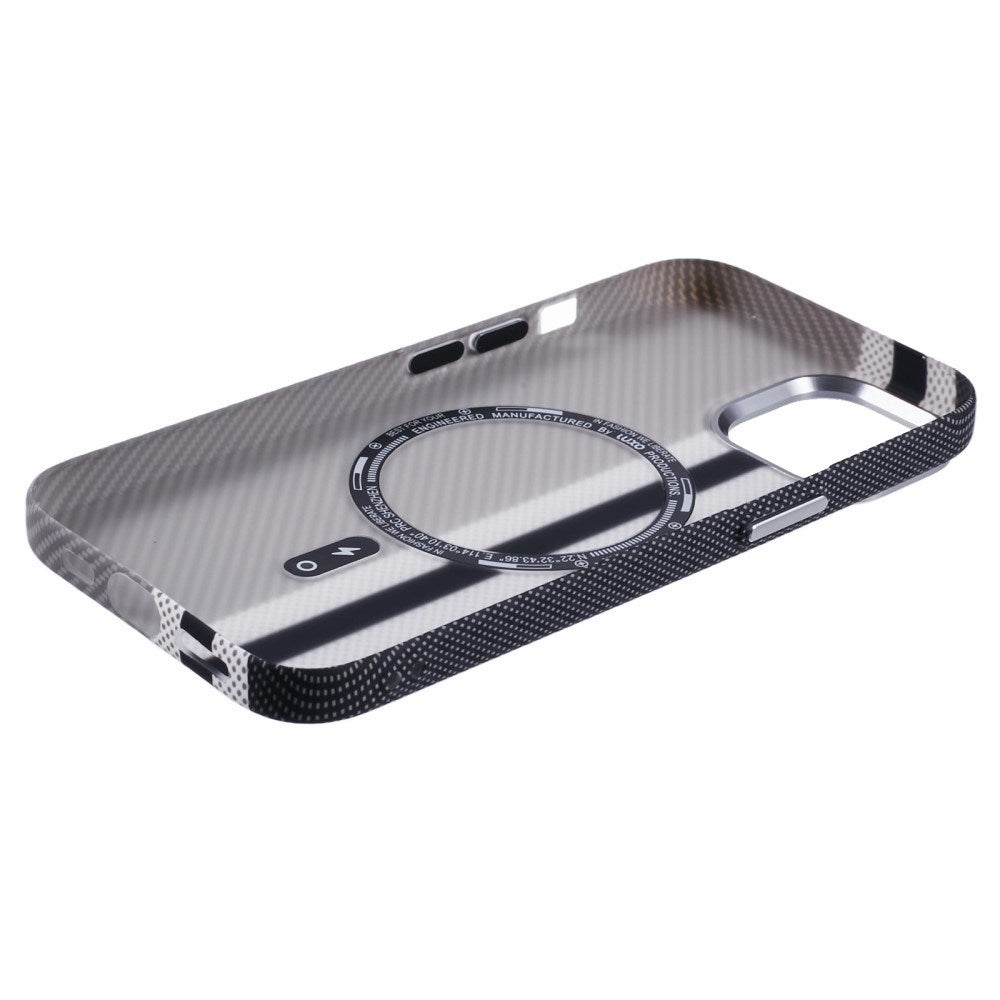 EIDERWOOD - Mønstret Carbon Cover - iPhone 15 - MagSafe Kompatibel - Grey Stripes