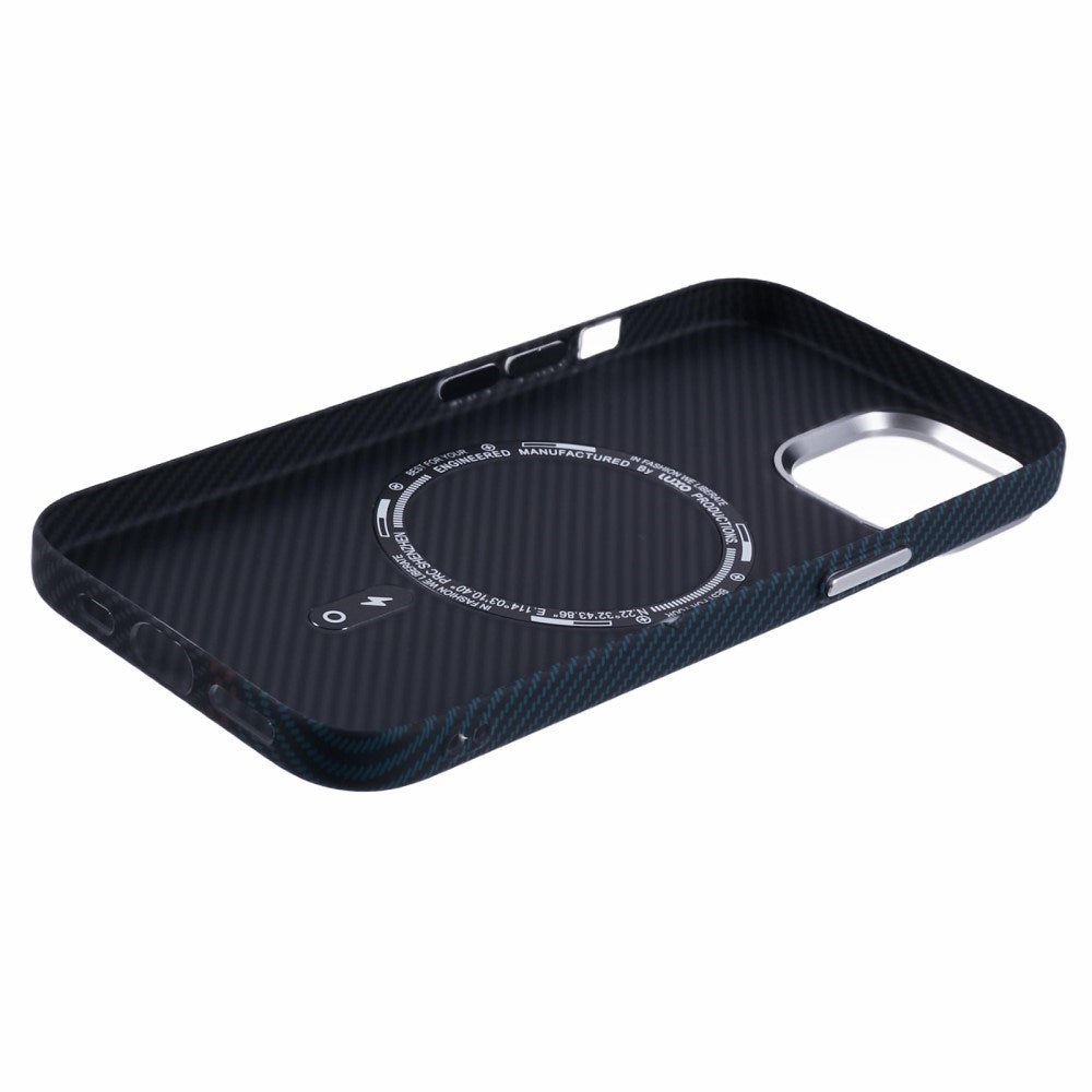 EIDERWOOD - Mønstret Carbon Cover - iPhone 15 - MagSafe Kompatibel - Dark Colored Pattern