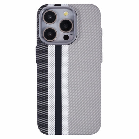 EIDERWOOD iPhone 15 Pro Mønstret Carbon Cover - MagSafe Kompatibel - Grey Stripes