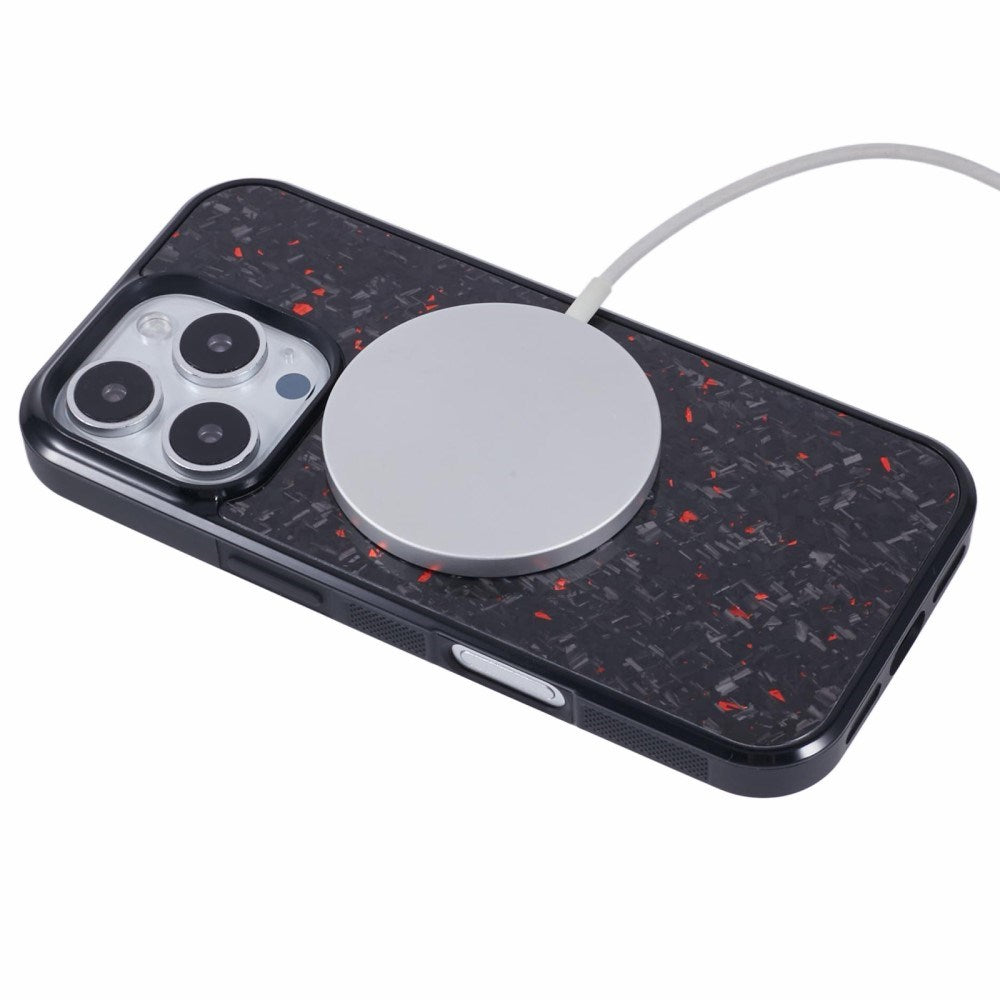 EIDERWOOD iPhone 16 Pro Carbon Fiber Cover - MagSafe Kompatibelt - Rød